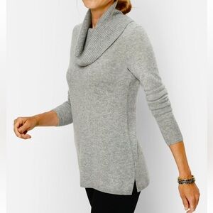J. Jill Nubby Cotton Wool Cowl Neck Grey Tunic Sweater size XL